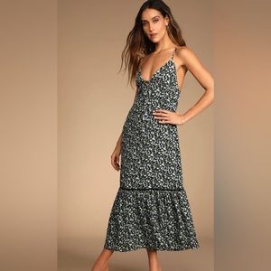Way Too Darling Black Floral Print Sleeveless Maxi Dress BRAND NEW - LULUS - sm